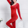 2021 Lace Thermal Underwear Sexy Ladies Clothes Winter Seamless Antibacterial Warm Intimates Print Long Women Shaped Sets
