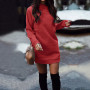 2022 Fall Winter Mini Dress New Warm Thicken O Neck Long Sleeve Dress Charm Women Vestidos Casual Hoodies Dresses