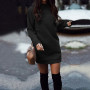 2021 Fall Winter Mini Dress New Warm Thicken O Neck Long Sleeve Dress Charm Women Vestidos Casual Hoodies Dresses