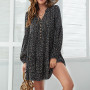 Plus Size Floral Print Boho Dress Summer Loose Lantern Sleeve Button V neck Beach Mini Dresses Covers ups vestido Casual Robe 치마