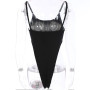 Women Sexy Close-Fitting Bodysuit Black Letters Printed Pattern Boat Neck Sleeveless One-Piece Unique Style Casual/ Fashionable