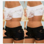 2023 Summer Woman Safety Short Pants Black Lace Hollow Sexy Woman Short Pants Solid Color Low Waist Sexy Short Pants