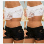 2023 Summer Woman Safety Short Pants Black Lace Hollow Sexy Woman Short Pants Solid Color Low Waist Sexy Short Pants