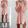 Women Autumn Knitted Dress Long Sleeve Zippers Side Jumper Sweater Dress Loose Tunic Baggy Dresses Casual Elegant Lady Dresses