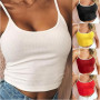 Casual Tank Top Women Cropped Sleeveless Tank Tops Female Vest Halter Summer Backless Crop Top Camisole Vest