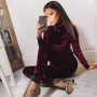 2022 Autumn Winter New Velvet Two Pieces Set Women Streetwear Casual Solid Pants Outfits Elegant Femme Sportswear Matching Set