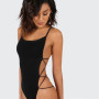 Summer 2022 Women Black Sleeveless Beach Jumpsuits Women Slim Camis Bodysuit Strappy Backless Sexy Bodysuit Womens Rompers