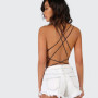 Summer 2022 Women Black Sleeveless Beach Jumpsuits Women Slim Camis Bodysuit Strappy Backless Sexy Bodysuit Womens Rompers