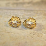 Elegant Leaf Shape Hoop Earrings Rhinestone Gold Color Surround Small Hoop Earrings Mini Slim Circle Earring Jewelry
