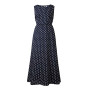 2022 Bobo Women Dark Blue Boho Loose Sleeveless Holiday Dot Print Long Maxi Dress Evening Party Beach Dresses Summer Sundress