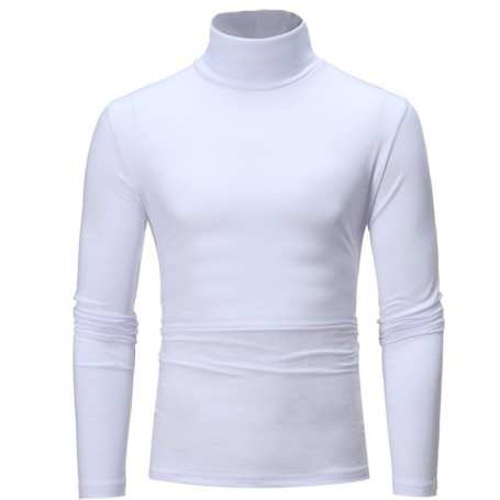 Winter Warm Half High Collar Fashion Thermal Underwear Men Mock Neck Basic Plain T-shirt Blouse Pullover Long Sleeve Top Fashion