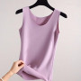 Thermal Shirt Women Sleeveless Elastic Velvet Vest Women Thermal Top Round Neckline Warm Underwear Women Soft Thermo Shirt women