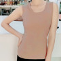 Thermal Shirt Women Sleeveless Elastic Velvet Vest Women Thermal Top Round Neckline Warm Underwear Women Soft Thermo Shirt women