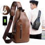 Male USB Charging Shoulder Bag Crossbody Chest Bag For Men Anti Theft Chest Waist Pack Trip Messenger Bags Single Strap Back Bag