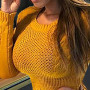 Dropshipping Sexy Women Long Sleeve Waist Tight Bodycon Twist Knitted Mini Sweater Dress