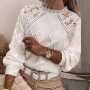 Autumn Winter Women Sweaters 0 Neck Clothing Beaded Decor Long Sleeve Cute Knitted Pullover Warm Sweater White Elegant Jumper