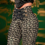 Women Chic High Waist Button Criss Cross Geo Print Skinny Spring&Autumn Pencil Pants