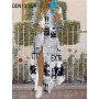 Summer 2023 Women Shirt Dress Turn-down Collar Single Breasted Button Irregular Long Dress Female Sexy Letter Print Maxi Dresses