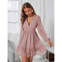 Chic Lantern Sleeve A-line Summer Dress Women Elegant V-neck Ruffles Mini Dress 2022 Fashion Women Holiday Vintage Party Dress