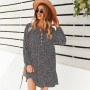 Long Sleeve Dot Print Mini Dress 2021 New Autumn Casual V-neck Button Ruffles Dresses For Women Holiday Vintage Dress Vestidos