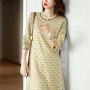 Summer Autumn New Round Neck Casual Fashion Dresses Print Temperament Dress Ladies All-match Loose Robe Femme Vestidos De Fiesta