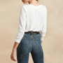94% Cotton Woman T-Shirt Casual Long Sleeve Tees V-Neck Streetwear Top Harajuku Basic Woman Clothes