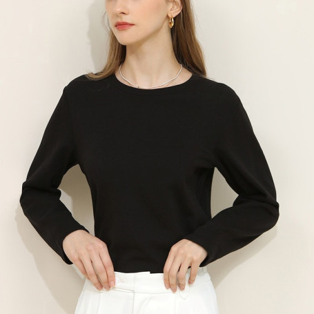 94% Cotton Woman T-Shirt Casual Long Sleeve Tees V-Neck Streetwear Top Harajuku Basic Woman Clothes