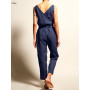 2022 Summer New Casual Fashion Ladies Workwear Jumpsuit V-neck Belt Women's Trousers Elegant Office Comfortable Simple
