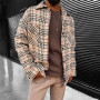 Casual Loose Turn-down Collar Coats Fashion Printed Buttoned Jackets Men 2022 New Vintage Pattern Outerwear Fall Mens Streetwear