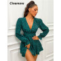 Cinemore Party dresses women evening Elegant Layered Ruffle Hem Leopard Sexy Dress Women outfit Summer Dress 2022 long sleeve
