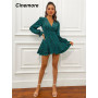 Cinemore Party dresses women evening Elegant Layered Ruffle Hem Leopard Sexy Dress Women outfit Summer Dress 2022 long sleeve