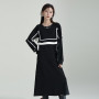 Winter black hoodie dress French design sense niche foreign air age reduction fake two skirts