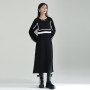 Winter black hoodie dress French design sense niche foreign air age reduction fake two skirts