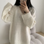 Autumn Winter Fashion Woman Sloid Casual Lovely Casual Pullover Women's Long Sleeves Warm Loose Tees Knitted Top Soft Large Size