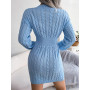 High Quality Knitted Dress For Women 2022 Autumn Fashion Sexy Mini Sweater Dress Long Sleeve Tight Waist Evening Party Dresses