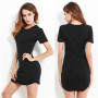 Women Sexy White Short Sleeve Short Mini Dress Ladies Skinny Simple Fashion Mini Dress Women Clothes