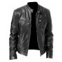 2022 Mens PU Jacket Spring Autumn New Black Brown Mens Stand Collar Coats Biker Jackets Motorcycle PU Leather Jacket