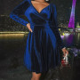 Sexy Club Party Women Dress New Fashion  Long Sleeve Bodycon Dress V-neck Ruched Midi Dresses For Women 2023 Spring Summer