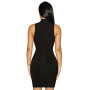 Summer Women Casual O Neck Sleeveless Solid Rib Knitted Slim Stretch Mini Bodycon Dress 2022 Sexy Cut Out Tank Dresses