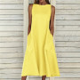 Summer Women Long Dress Solid Sleeveless Pocket Bohemian Dress Women Casual Loose Dresses For Women Party Wear