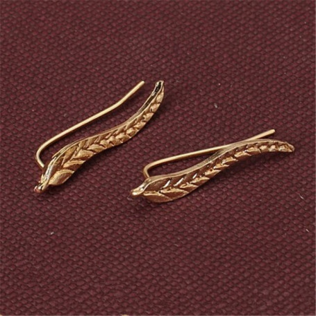 New Fashion Jewelry Leaf Stud Earrings For Women 2022 Hot Sale 1 Pair Ear Cuff Gold-color Earring Minimalism Jewelry