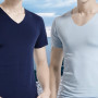 2023 Summer Casual Mens T Shirts Ice Silk Men Short Sleeve V Neck slim Fit Solid Color T-Shirt for Men Casual Male Tees Tops