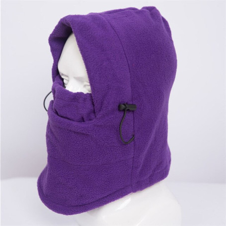 Unisex Women Men Polar Fleece Hood Hat Casual  Beanie Ski Snow Cap Snood Scarf Warmer Thermal Winter Cold Resistance