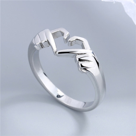 Romantic Hands Than Heart Ring Geometric Palm Love Gesture Couple Fashion Rings Wholesale Jewelry Couple Wedding Rings