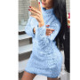 Winter Plush Sweater Dress Women Fashion Long Sleeve Turtleneck Dress Female Sexy Mini Knitted Bodycon Dresses