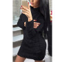 Winter Plush Sweater Dress Women Fashion Long Sleeve Turtleneck Dress Female Sexy Mini Knitted Bodycon Dresses