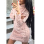 Winter Plush Sweater Dress Women Fashion Long Sleeve Turtleneck Dress Female Sexy Mini Knitted Bodycon Dresses