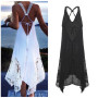 Bigsweety Women Lace Patchwork Sleeveless Backless Dress Summer Sexy Strapless Lace-Up Beach Dress Beachwear Women Lace Vestidos