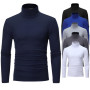 Autumn Winter Men's Thermal Long Sleeve Roll Turtleneck T-Shirt Solid Color Tops Male Slim Basic Stretch Tee Top  T-shirts