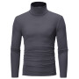 Autumn Winter Men's Thermal Long Sleeve Roll Turtleneck T-Shirt Solid Color Tops Male Slim Basic Stretch Tee Top  T-shirts